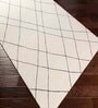 Cream Geometrical Wool 5 ft x 7 ft Hand tufted Carpet
