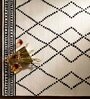 Cream Geometrical Wool 5 x 7 Feet Hand tufted Carpet