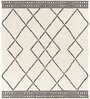 Cream Geometrical Wool 5 x 7 Feet Hand tufted Carpet