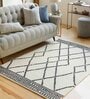 Cream Geometrical Wool 8 x 10 Feet Hand tufted Carpet