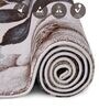 Cream Grey Floral Polypropylene 7 ft x 5 ft Machine Made Carpet