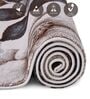 Cream Grey Floral Polypropylene 9 ft x 6 ft Machine Made Carpet