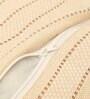 Cream Jute Stripes 18x18 inches  Large Cushion Covers  (2Pcs)