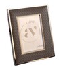 Cream Leather & Metal Weave Wall And Tabletop Photo Frame 5X7Inches