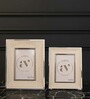 Cream Leather & Metal Weave Wall And Tabletop Photo Frame 5X7Inches