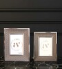 Cream Leather & Metal Weave Wall And Tabletop Photo Frame 5X7Inches