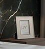 Cream Leather & Metal Weave Wall And Tabletop Photo Frame 5X7Inches