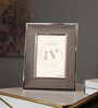 Cream Leather & Metal Weave Wall And Tabletop Photo Frame 5X7Inches