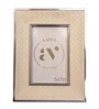 Cream Leather & Metal Weave Wall And Tabletop Photo Frame 5X7Inches