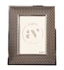 Cream Leather & Metal Weave Wall And Tabletop Photo Frame 5X7Inches