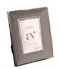 Cream Leather & Metal Weave Wall And Tabletop Photo Frame 5X7Inches