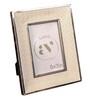 Cream Leather & Metal Weave Wall And Tabletop Photo Frame 5X7Inches