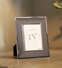Cream Leather & Metal Weave Wall And Tabletop Photo Frame 5X7Inches
