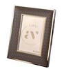 Cream Leather & Metal Weave Wall And Tabletop Photo Frame 5X7Inches