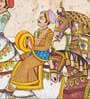 Cream Madhubani Canvas Wall Painting