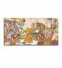 Cream Madhubani Canvas Wall Painting