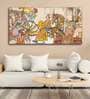 Cream Madhubani Canvas Wall Painting