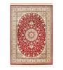 Cream Maroon Persian 5x7 Feet Machine Made Carpet