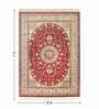 Cream Maroon Persian 5x7 Feet Machine Made Carpet