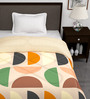 Cream Microfiber Abstract 180 GSM Fusion Reversible Single Comforter