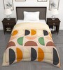 Cream Microfiber Abstract 180 GSM Fusion Reversible Single Comforter