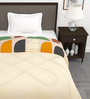 Cream Microfiber Abstract 180 GSM Fusion Reversible Single Comforter