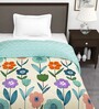 Cream Microfiber Floral 180 GSM Fusion Reversible Single Comforter