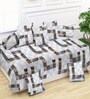 Cream Microfibre 220 TC 8 Pcs Diwan Set