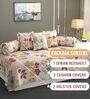 Cream Microfibre 240 TC 6 Pcs Diwan Set