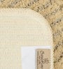 Cream Microfibre Plain Stripe 30X18 Inches Antiskid Bath Mat