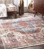 Multicolor Persian Polyester 3 ft x 5 ft Machine Made Carpet