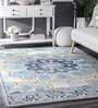 Blue Nylon Vintage 5 x 7 Feet Machine Made Carpet