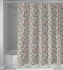 Multicolour Floral Nylon Shower Curtain (Length: 84, Width: 48 inches)