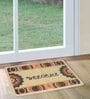 Cream Plastic Ethnic Motif Pattern 2 x 1.5 Feet AntiSkid Door Mat