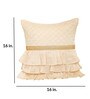 Cream Textured Poly Satin 16 x 16 Inches Cushion Covers (Set of 2)