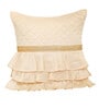 Cream Textured Poly Satin 16 x 16 Inches Cushion Covers (Set of 2)