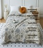 Cream Polycotton Floral 300 Gsm Soft Quilted Double Bed Comforter