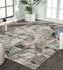 Cream Polyester Abstract 4 x 6 Feet Carpet