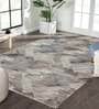 Cream Polyester Abstract 4 x 6 Feet Carpet