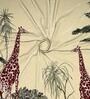 Cream Abstract Polyester 5 Ft Light Filtering Eyelet Window Curtains (Set of 2)
