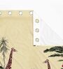 Cream Abstract Polyester 5 Ft Light Filtering Eyelet Window Curtains (Set of 2)