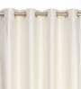 Cream Solid Polyester 5 Ft Light Filtering Eyelet Window Curtains (Set of 2)
