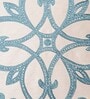 Blue Floral Polyester 16 x 16 Inches Cushion Cover