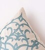 Blue Floral Polyester 16 x 16 Inches Cushion Cover