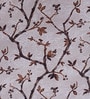Cream Polyester Floral Light Filtering Eyelet 9 Feet Door Curtains (2 Pc)