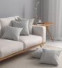 Grey Textured Polyester 16 x 16 Inches Cushion Covers (Set of 5)