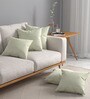 Cream Textured Polyester 16 x 16 Inches Cushion Covers (Set of 5)