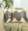 Cream Polyester Textured 16x16 inches Cushion Cover Set of 2