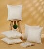 Cream Polyester Solid 16x16 inches Cushion Cover Set of 5