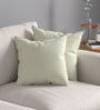 Cream Textured Polyester 32 x 32 Inches Cushion Covers (Set of 2)